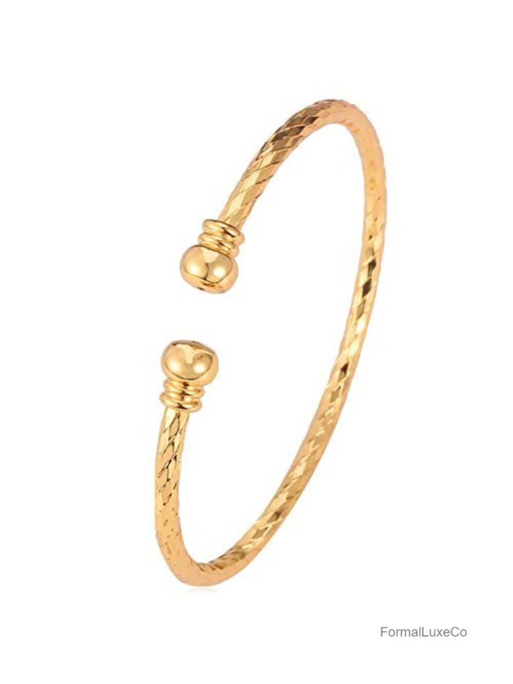 18K Real Gold Platinum Plated Fine Open Cuff Bracelet Adjustable 6.5-7.5 in